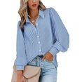 thumbnail image 1 of Zeagoo Womens Blouses Dressy Casual Spring Stripe Long Sleeve Shirts Button Down Tops Fashion, 1 of 7