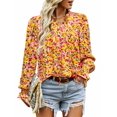 thumbnail image 1 of Zeagoo Womens Boho Floral Blouses Casual V Neck Long Sleeves Tops, 1 of 4