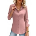 thumbnail image 1 of Zeagoo Womens Button Down Shirt Long Sleeve Button up Dress Shirts Collared Solid Business Slim Fitting Work Blouse, 1 of 7