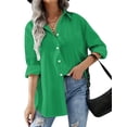thumbnail image 1 of Zeagoo Womens Button Up Shirt Loose Drop Shoulder Blouses Long Sleeve Soft Office Dress Collar Shirt with Pockets, 1 of 6