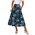 thumbnail image 1 of Zeagoo Womens Casual Boho Skirt Polka Dot High Waist Pleated A-Line Swing Midi Skirts with Pockets, 1 of 5