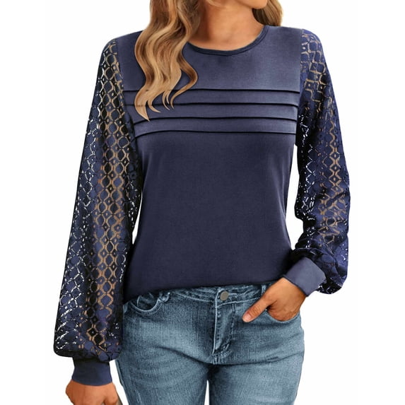 Zeagoo Womens Elegant Blouse Lace Long Sleeve Tops Dressy Cute Fall Tops Casual Work T-Shirts