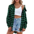 thumbnail image 1 of Zeagoo Womens Flannel Shirts Long/Roll Up Sleeve Collared Button Down Plaid Shirt Casual Work Tops, 1 of 6