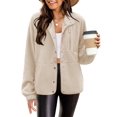 thumbnail image 1 of Zeagoo Womens Fleece Jacket Fuzzy Stand Collar Western Aztec Snap Button Down Jacket Outerwear with Pockets, 1 of 5