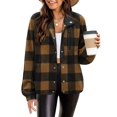 thumbnail image 1 of Zeagoo Womens Fleece Jacket Fuzzy Stand Collar Western Aztec Snap Button Down Jacket Outerwear with Pockets, 1 of 5