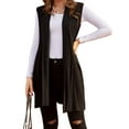 thumbnail image 1 of Zeagoo Womens Long Vests Sleeveless Draped Lightweight Open Front Cardigan Layering Vest with Side Pockets, 1 of 7