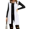 thumbnail image 1 of Zeagoo Womens Long Vests Sleeveless Draped Lightweight Open Front Cardigan Layering Vest with Side Pockets, 1 of 6