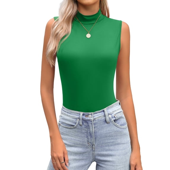 Zeagoo Womens Mock Neck Tank Tops Slim Fitted Turtleneck Sleeveless Top Stretchy Basic Casual Layer Tee Shirts
