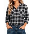 thumbnail image 1 of Zeagoo Womens Plaid Flannel Shirts Long Sleeve Button Down Blouse Cotton Fall Tops, 1 of 6