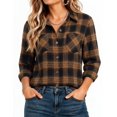thumbnail image 1 of Zeagoo Womens Plaid Flannel Shirts Long Sleeve Button Down Blouse Cotton Fall Tops, 1 of 6