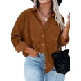 thumbnail image 1 of Zeagoo Womens Plus Size Corduroy Button Down Shirts Long Sleeve Oversized Fall Blouses Tops Casual, 1 of 6