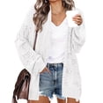 thumbnail image 1 of Zeagoo Womens Plus Size Crochet Cardigan Kimonos Boho Long Sleeve Oversized Summer Open Front Knitted Sweater, 1 of 5