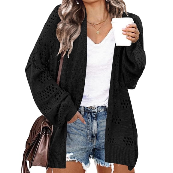 Zeagoo Womens Plus Size Crochet Cardigan Kimonos Boho Long Sleeve Oversized Summer Open Front Knitted Sweater