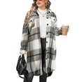 thumbnail image 1 of Zeagoo Womens Plus Size Flannel Plaid Button Down Shirts Long Sleeve Lounge Lapel Tartan Shacket Jacket Long Coats 2025, 1 of 6