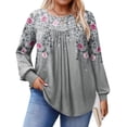 thumbnail image 1 of Zeagoo Womens Plus Size Tops Long Sleeve T-Shirts Crew Neck Flowy Tunic Fall Casual Loose Blouse, 1 of 4