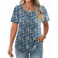 thumbnail image 1 of Zeagoo Womens Plus Size Tops Tunic Short Sleeve Crew Neck Shirts Casual Summer Blouse, 1 of 4