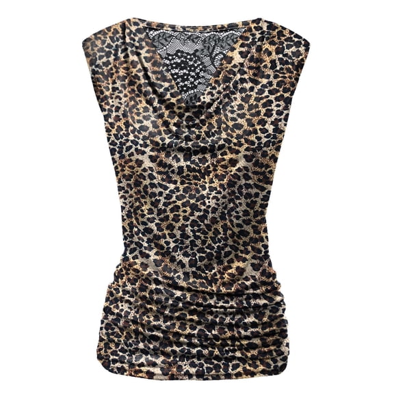 Zeagoo Womens Ruched Cowl Neck Tank Tops Sleeveless Stretch Blouse with Side Shirring