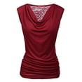 thumbnail image 1 of Zeagoo Womens Ruched Cowl Neck Tank Tops Sleeveless Stretch Blouse with Side Shirring, 1 of 6