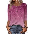 thumbnail image 1 of Zeagoo Womens Spring Tops 3/4 Sleeve Crew Neck T-Shirts Summer Business Dressy Work Blouses Vacation Outfits, 1 of 5