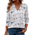 thumbnail image 1 of Zeagoo Womens Stylish Design V-Neck Blouse Long Sleeves Pleated Business Casual Tunic Tops, 1 of 6