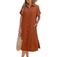 thumbnail image 1 of Zeagoo Womens Summer Dress Short Sleeve Casual Summer Sunress Tunic Dress Cover up with Pockets, 1 of 5