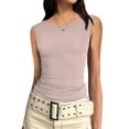 thumbnail image 1 of Zeagoo Womens Summer Tops Casual Going Out Tops Slim Fit Sleeveless Crop Basic Tops Crew Neck Tight Y2k Tops 2025, 1 of 6