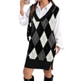 thumbnail image 1 of Zeagoo Womens Sweater Vest Dress Oversized Knitted Sleeveless Pullovers Sweaters V Neck Tank Sweater Dress Fall Winter, 1 of 6