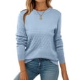 thumbnail image 1 of Zeagoo Womens Sweaters Long Sleeve Tops Crew Neck Knit Pullover Sweaters Fall Fashion Dressy Casual Basic Clothes, 1 of 6
