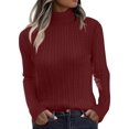 thumbnail image 1 of Zeagoo Womens Sweaters Turtleneck Cable Knit Long Sleeve Pullover Cute Fitted Trendy Basic Fall Winter Tops, 1 of 5