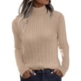 thumbnail image 1 of Zeagoo Womens Sweaters Turtleneck Cable Knit Long Sleeve Pullover Cute Fitted Trendy Basic Fall Winter Tops, 1 of 6