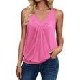 thumbnail image 1 of Zeagoo Womens Tank Tops Loose Fit V Neck Ruched Sleeveless Tops Casual Basic Banded Shirts S-XXL, 1 of 5