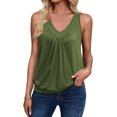 thumbnail image 1 of Zeagoo Womens Tank Tops Loose Fit V Neck Ruched Sleeveless Tops Casual Basic Banded Shirts S-XXL, 1 of 5