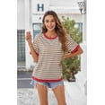 thumbnail image 1 of Zeagoo Womens Tops Casual Oversized Short Sleeve Sweatshirt Summer Striped Shirt Crewneck Pullover Loose T Shirts, 1 of 9