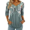 thumbnail image 1 of Zeagoo Womens Tops Dressy Casual Beach Vacation Clothes for Women Business Casual Long Shirts V Neck Tee Shirt Ladies Top and Blouses Ethnic Style, 1 of 7
