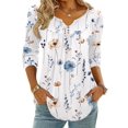 thumbnail image 1 of Zeagoo Womens Tops Dressy Casual Beach Vacation Clothes for Women Business Casual Long Shirts V Neck Tee Shirt Ladies Top and Blouses Ethnic Style, 1 of 7