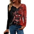 thumbnail image 1 of Zeagoo Womens Tops Dressy Casual Beach Vacation Clothes for Women Business Casual Long Shirts V Neck Tee Shirt Ladies Top and Blouses Ethnic Style, 1 of 7