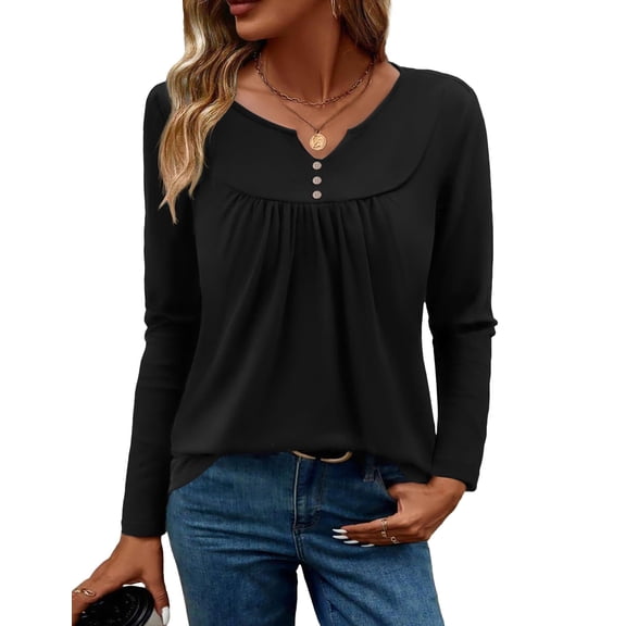 Zeagoo Womens Tops Dressy Casual Beach Vacation Clothes for Women Business Casual Long Shirts V Neck Tee Shirt Ladies Top and Blouses Ethnic Style