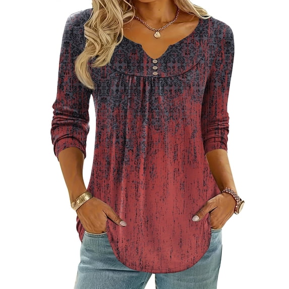 Zeagoo Womens Tops Dressy Casual Beach Vacation Clothes for Women Business Casual Long Shirts V Neck Tee Shirt Ladies Top and Blouses Ethnic Style