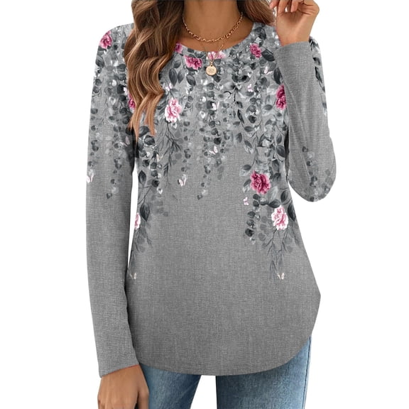 Zeagoo Womens Tops Fall Fashion Long Sleeve Shirts White Floral Boho Blouses Business Casual Work Outfits