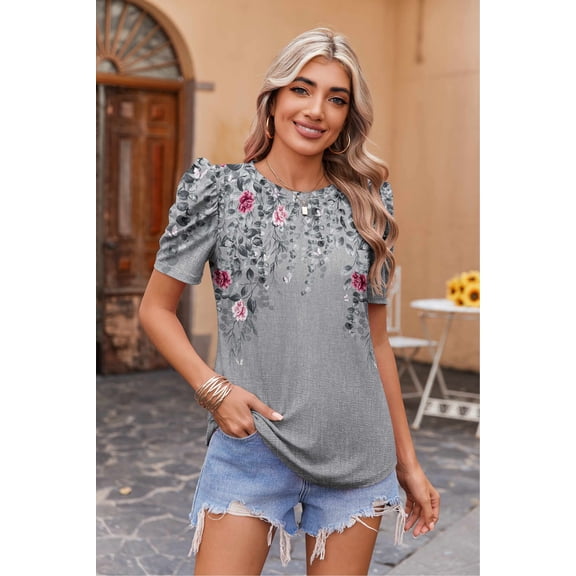 Zeagoo Womens Tops Short Sleeve Summer Cute T Shirts Crewneck Blouses Dressy Casual Tunics Office Work Tops