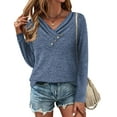 thumbnail image 1 of Zeagoo Womens Trendy Pullover Tops Long Sleeve Tunic Shirts V Neck Womens Fall Tunic Tops for Women 2025 Casual Blouse Sweatershirts, 1 of 8