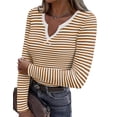 thumbnail image 1 of Zeagoo Womens Tshirts Long Sleeve Shirt Casual V-Neck Rib Knit Pullover Tee Basic Solid Trendy Spring Going Out Tops Underscrub Casual Outfits, 1 of 6