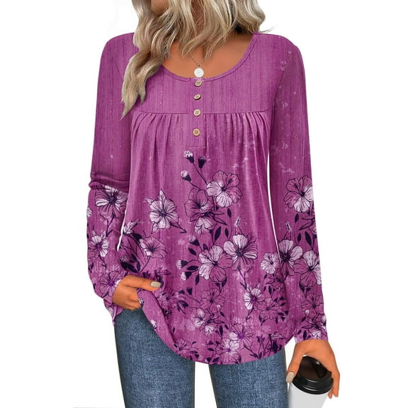 Zeagoo Womens Tunic Tops Leopard Long Sleeve Loose Fit T Shirts Pleated Casual Blouses for Leggings Plus Size