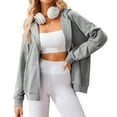 thumbnail image 1 of Zeagoo Womens Zip Up Hoodies Long Sleeve Lightweight Fall Oversized Casual Sweatshirts Jacket with Pocket, 1 of 6