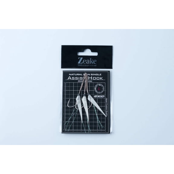 Zeake Original Natural Skin Single Assist Hook for Micro Jigging and Super Light Jigging