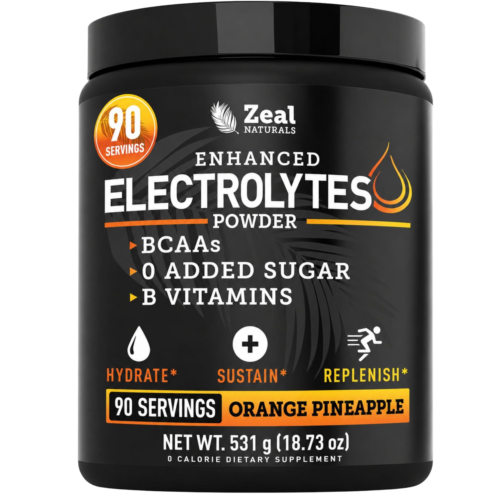 Zealot Electrolyte Powder - 90 Servings | Keto Electrolytes | Zero Sugar | Orange Pineapple