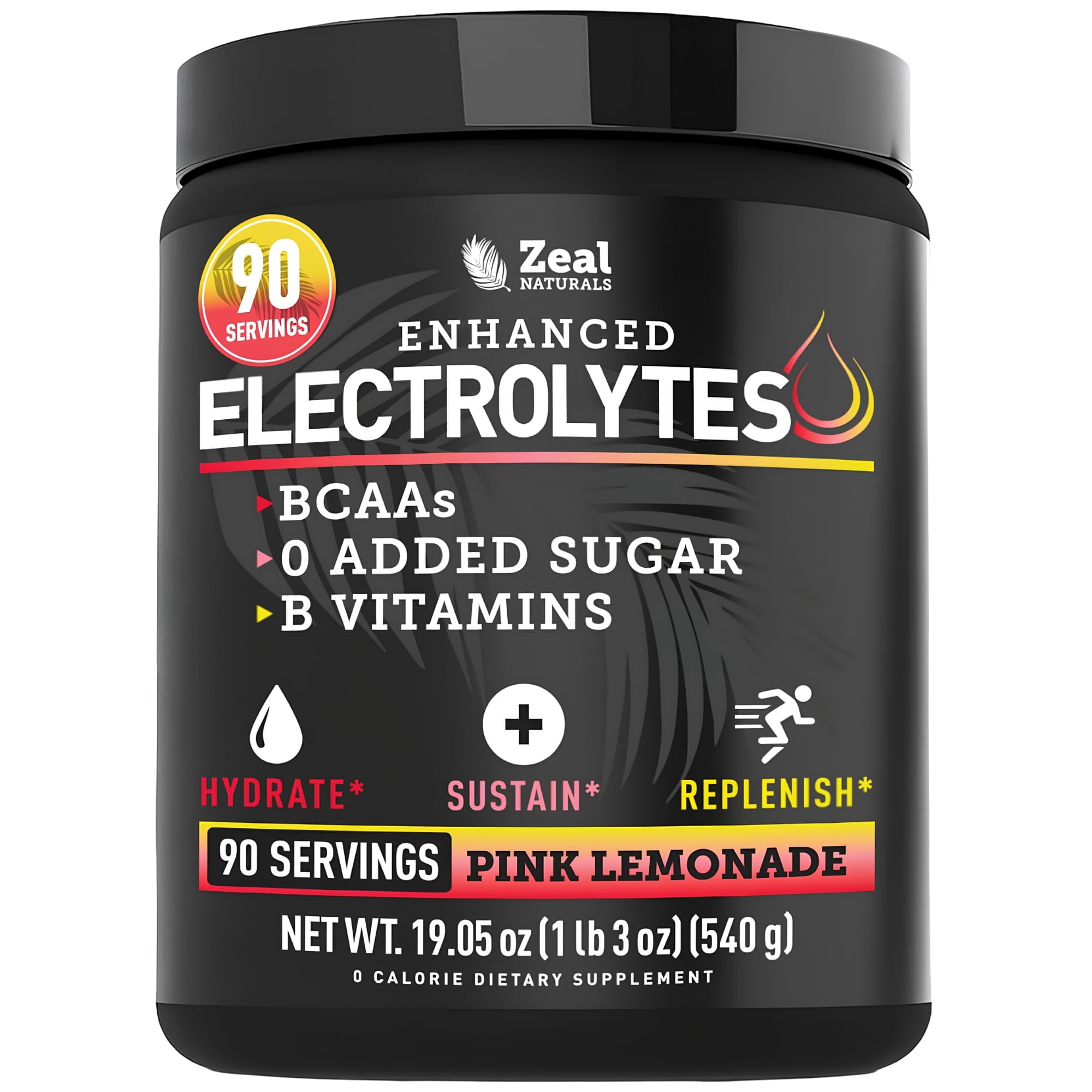 Zealot Electrolyte Powder - 90 Servings | Keto Electrolytes | Zero Sugar | Pink Lemonade