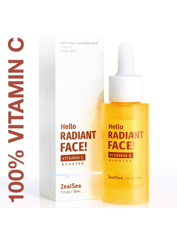 ZealSea 15% Pure Vitamin C Serum for Face, Anti Aging Face Serum with Vitamin E for Brightening,Even Tones,Dark Spots, Fine Lines, Anti Wrinkle Facial Serum for All Skin Type, 1oz