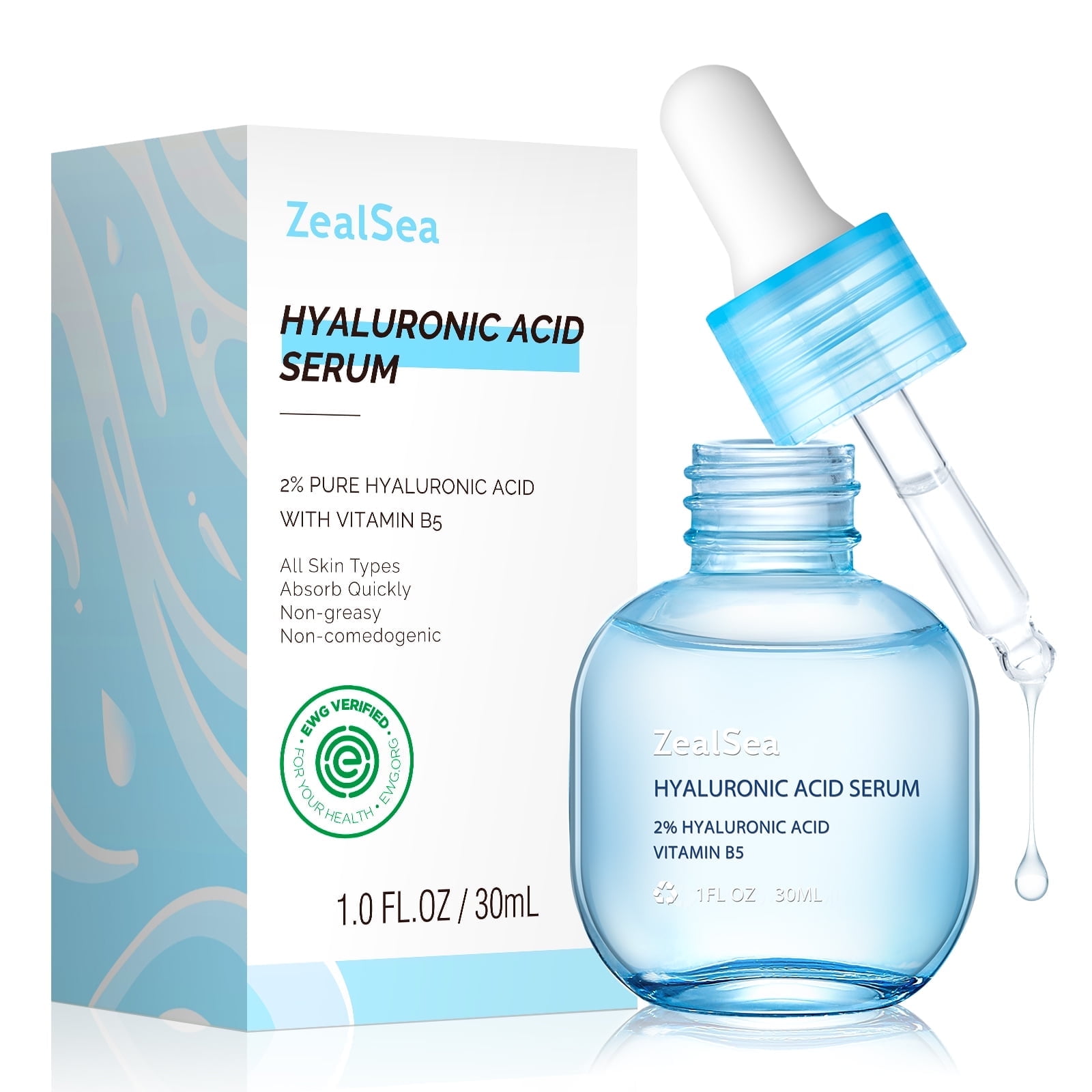 ZealSea 2% Pure Hyaluronic Acid Serum for Face with B5