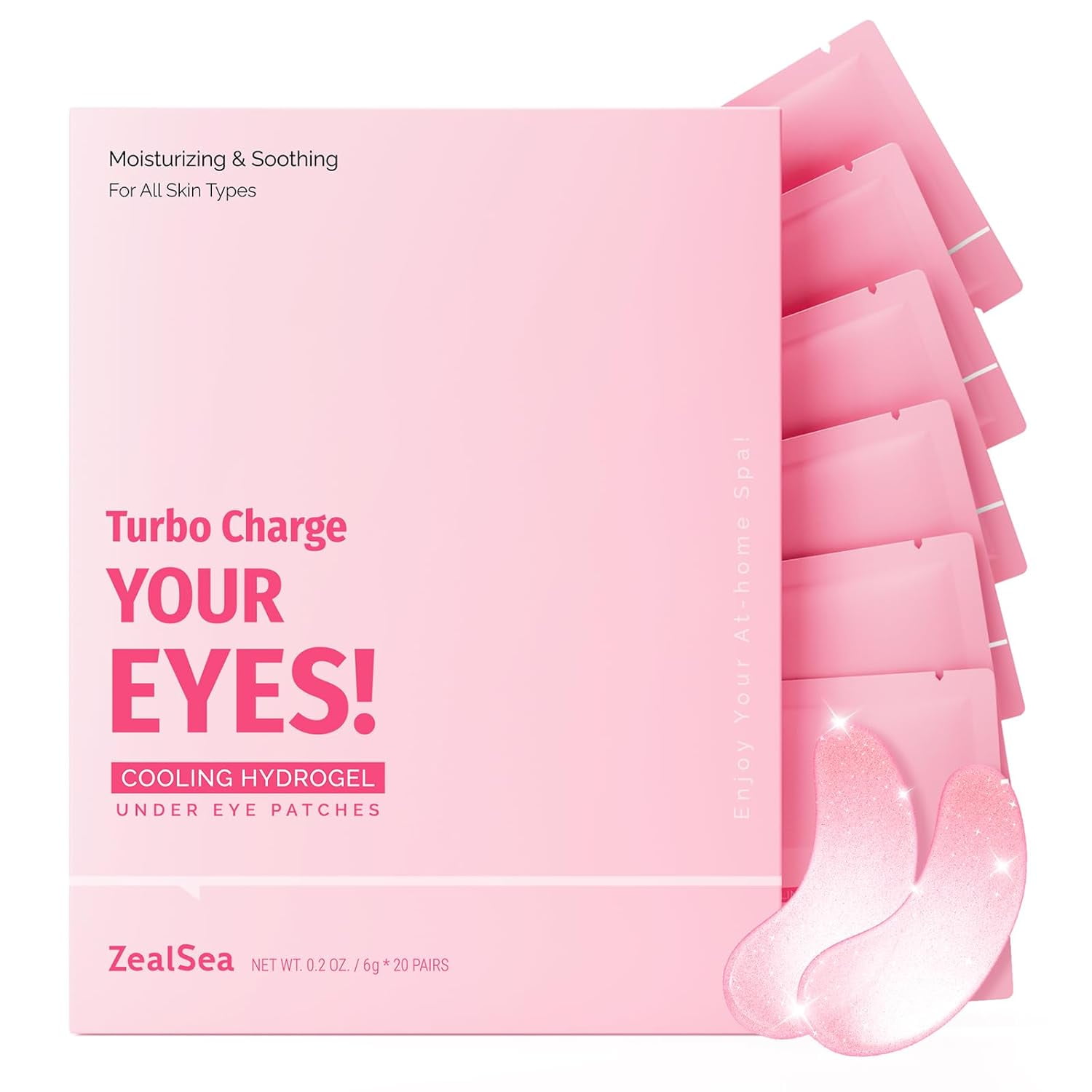 ZealSea 20 Pairs Under Eye Masks for Dark Circles and Puffy Eyes - Hydrating Eye Patches, Gel Eye Patches Eye Bags Treatment for Women - Cling to Eye Moisturizing Lighten Fine Lines